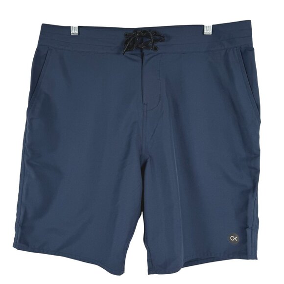 Outerknown Board Shorts Mens Size 34 Blue Solid Polyester Beach SW-2108 - Picture 1 of 10